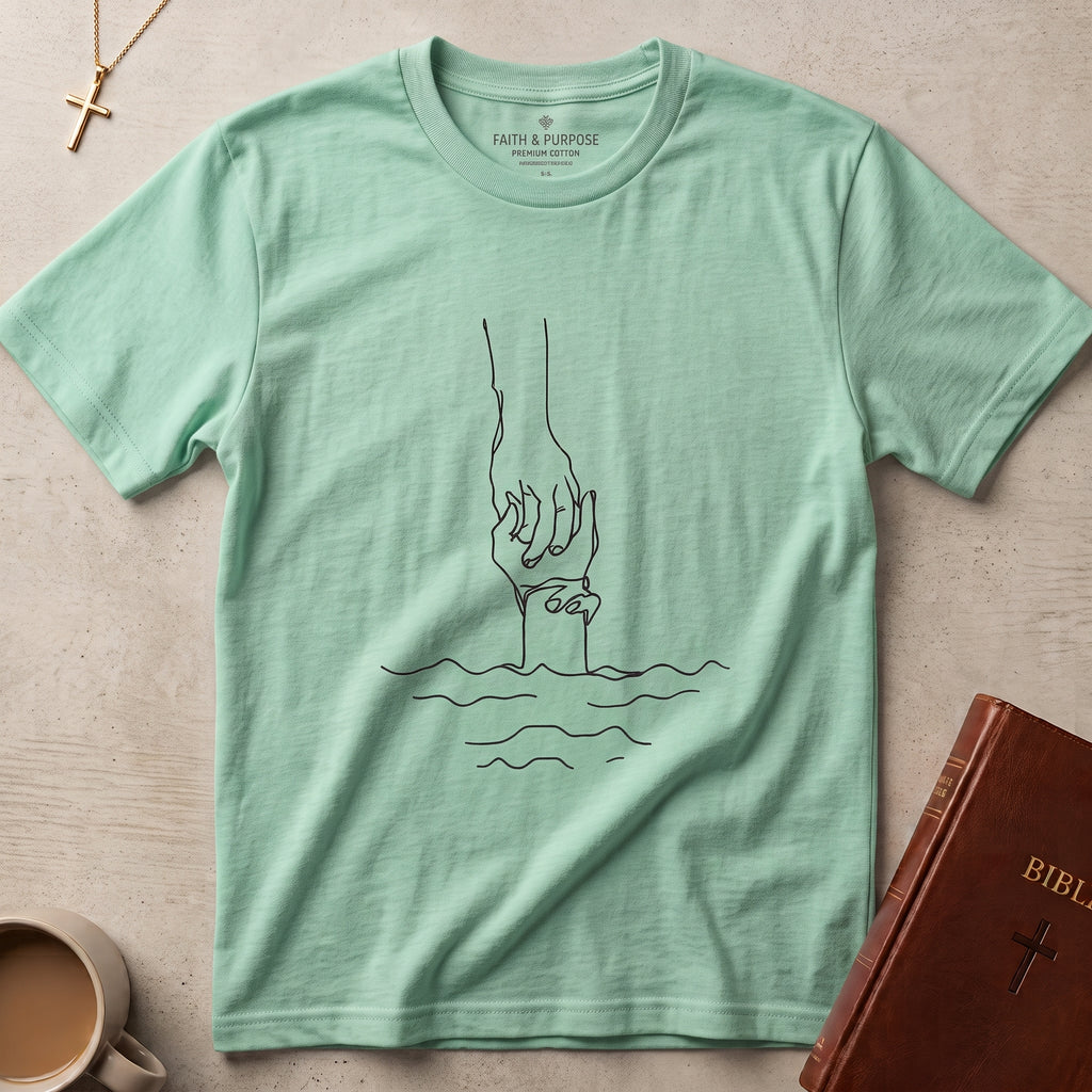T-Shirt — Minimal Line Art Holding Hands Design