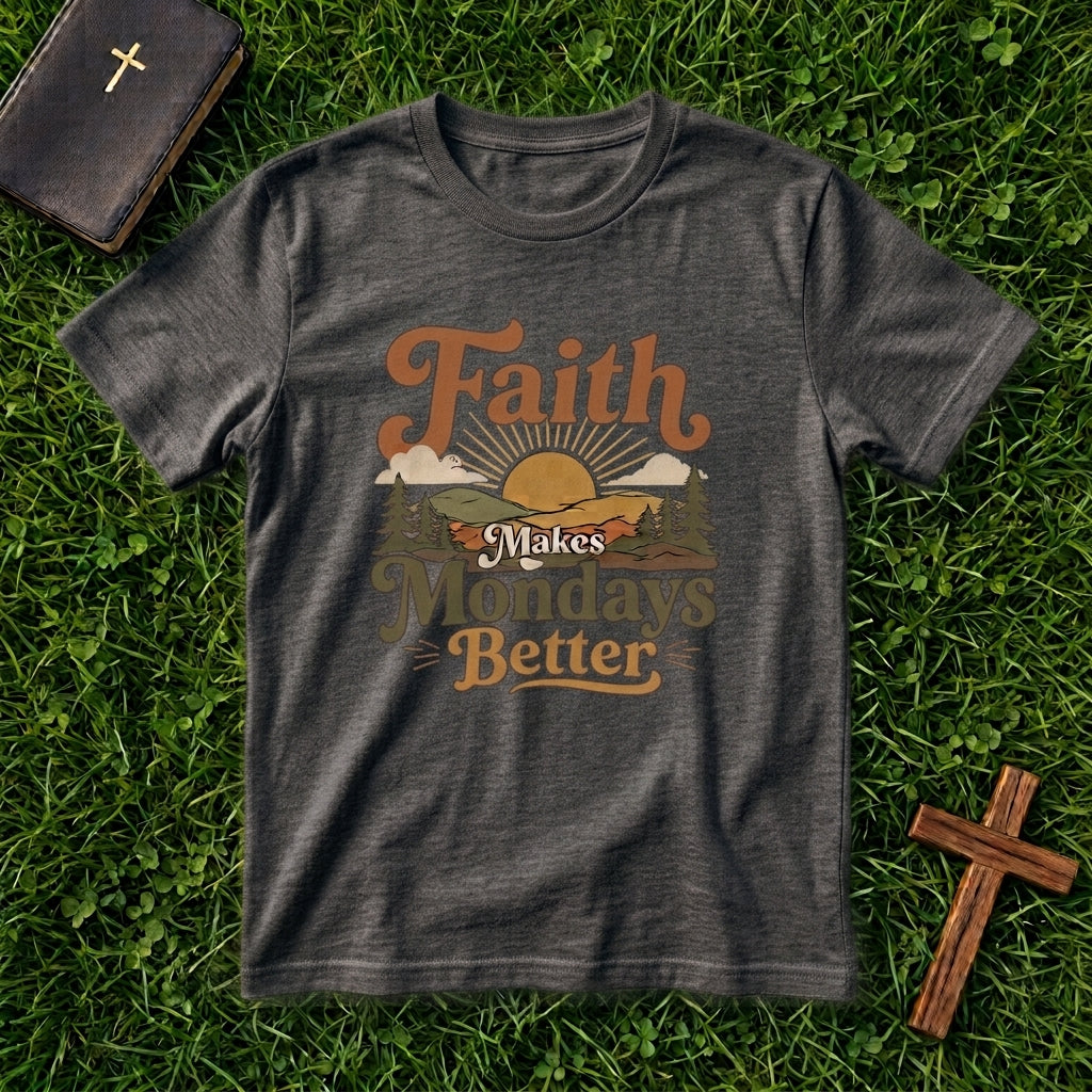 Faith Makes Mondays Better T-Shirt — Inspirational Christian Graphic Tee