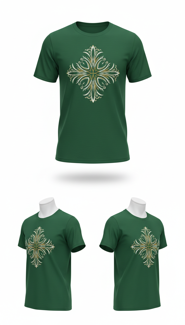 Faithful Green Scripture Design Tee